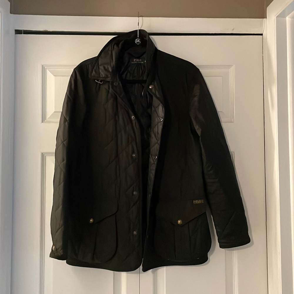 Gently Used Polo Ralph Lauren Quilted Black Jacket Sz M